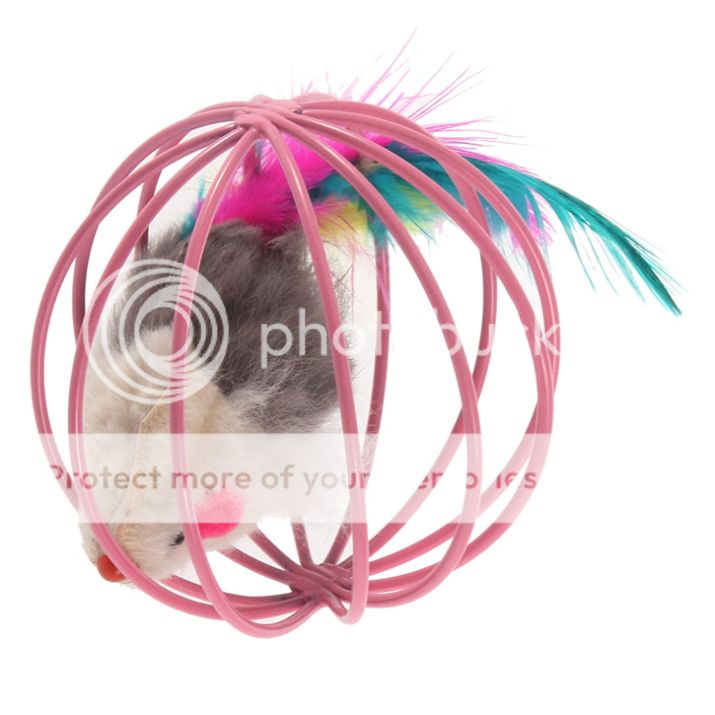 1x Fun Gift Play Playing Toys False Mouse in Rat Cage Ball For Pet Cat